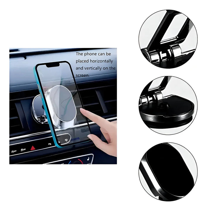 Soporte Magnético Imantado Para Celular De Auto 360° Color Gris Oscuro