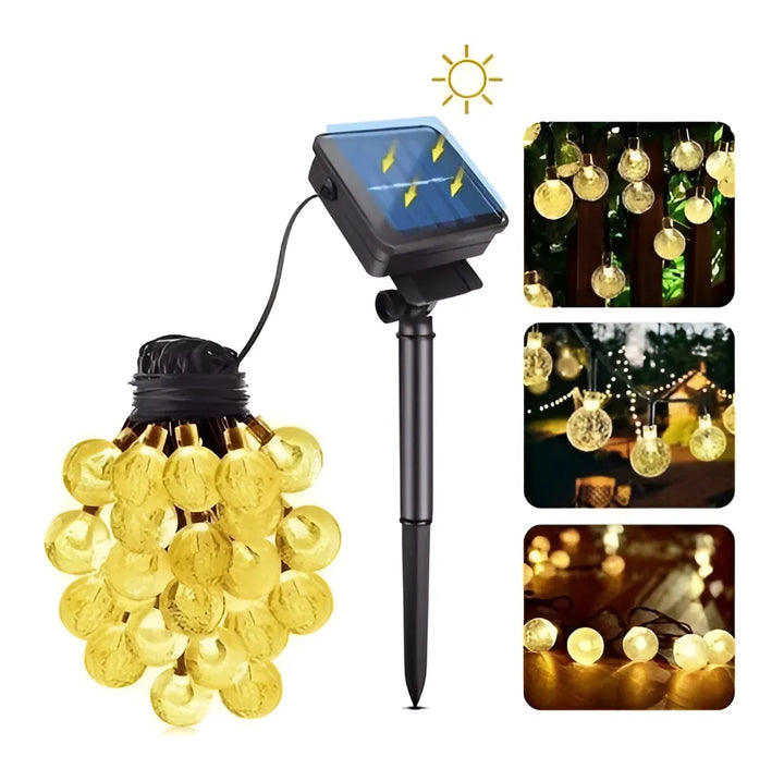 Guirnalda 50 Luces Exterior Usb Con Panel Solar + Control Color de las luces Cálida