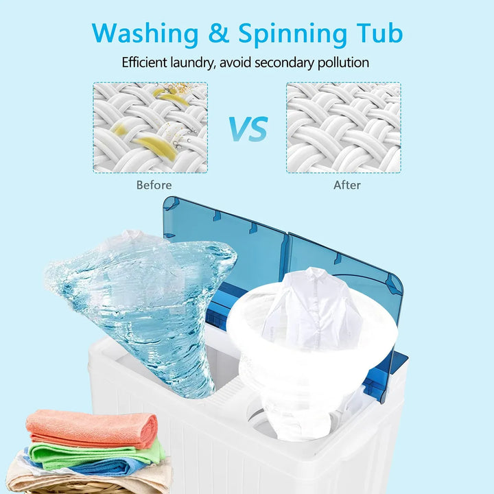 Lavadora Portátil Doble Tina 11.79 Kg Con Temporizador Y Bom