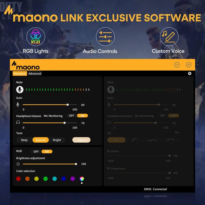 Micrófono Maono DM30 RGB condensador Cardioide Programable