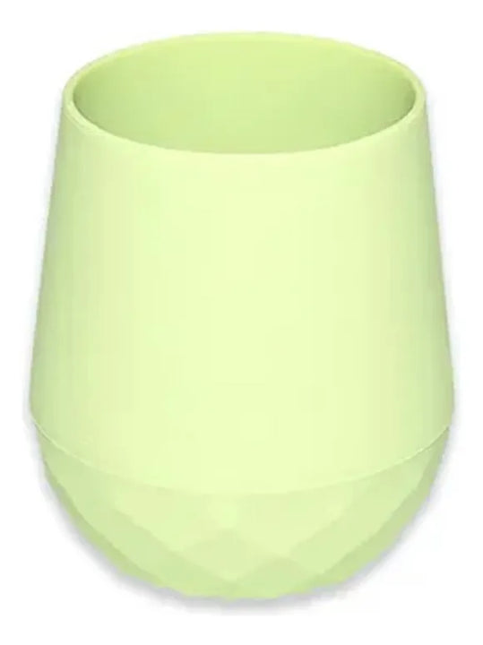Mini Cup Vaso De Silicona Vaso Entrenador Bebé Color Verde Claro Liso
