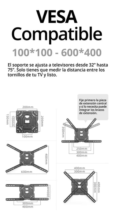 Soporte Tv North Bayou Nb-p5 Negro