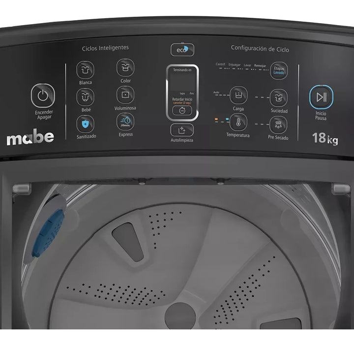 Lavadora Automática Mabe LMC48100WDAB0 18 Kg Carga Superior Digital Diamond Gray