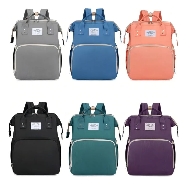 Mochila Bolso Maternal Bebé Cuna Gran Capacidad Impermeable Color Celeste