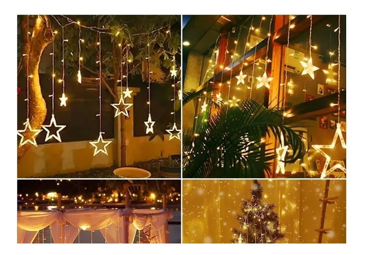 Instalación Punta Estrellas Cortina Luces Led Navideña 6m