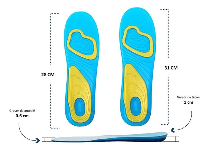 Plantilla Zapatos Gel Memoria Ortopédica Uso Terapautico