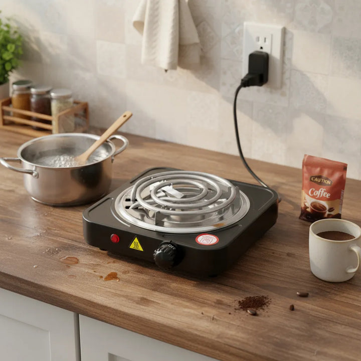 Estufa Eléctrica 1 Puesto 5 Niveles De Temperatura Negro