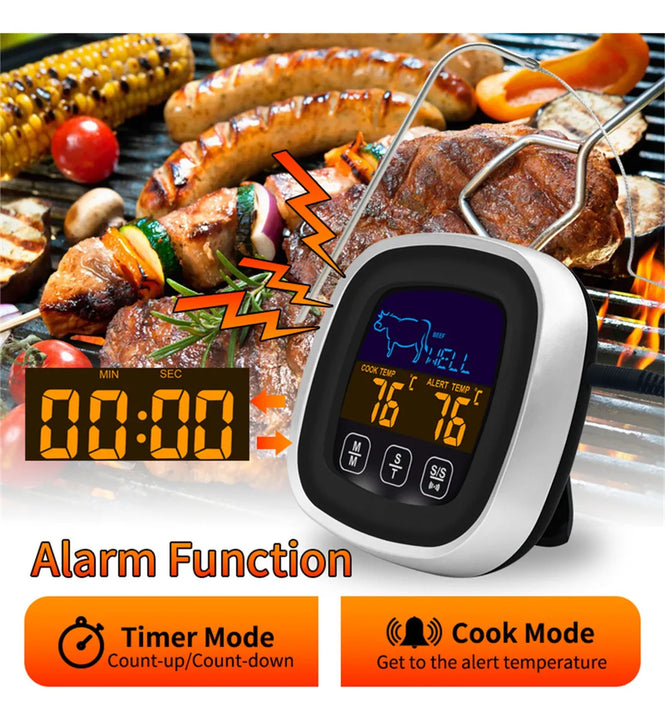 Termómetro Digital Carne Pantalla Táctil Lcd, Temporizador