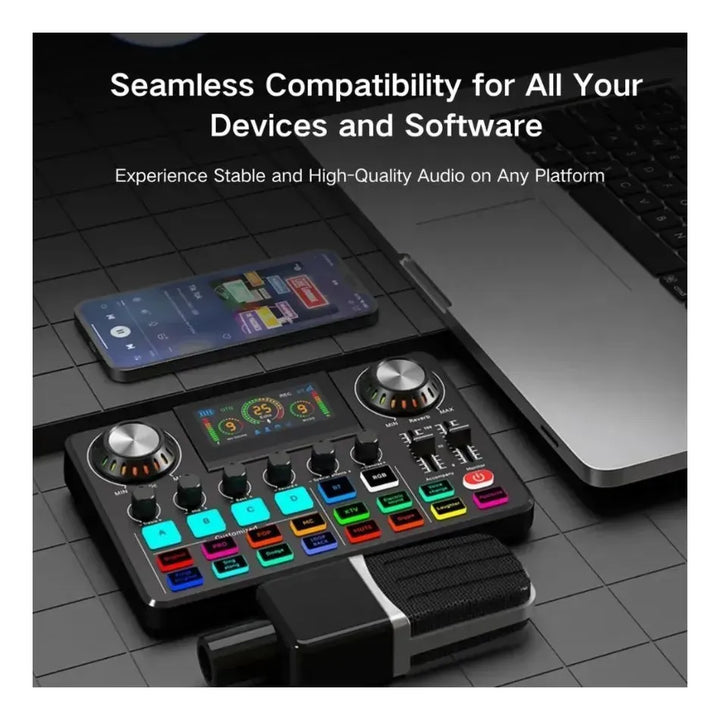 Mezclador De Audio, Tarjeta De Sonido En Vivo E Interfaz