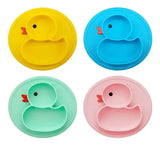 Plato Silicona Antideslizante Para Bebé Hydg-1 Color Verde Claro Pato