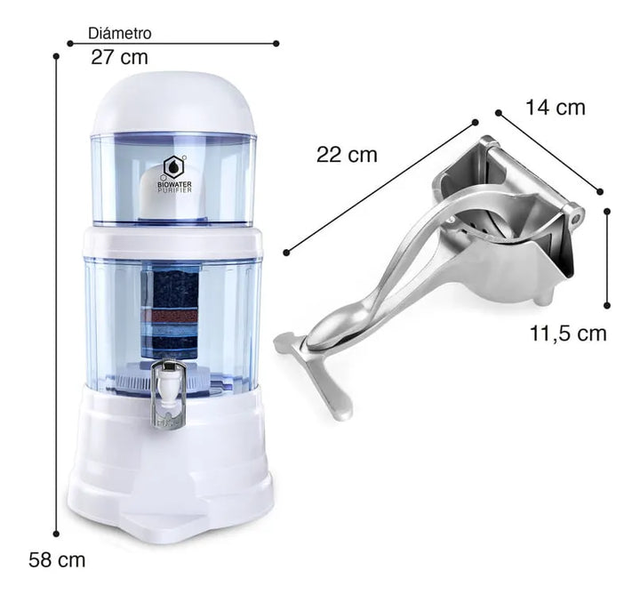 Filtro De Agua Chef Master + Exprimidor Manual De Frutas Blanco