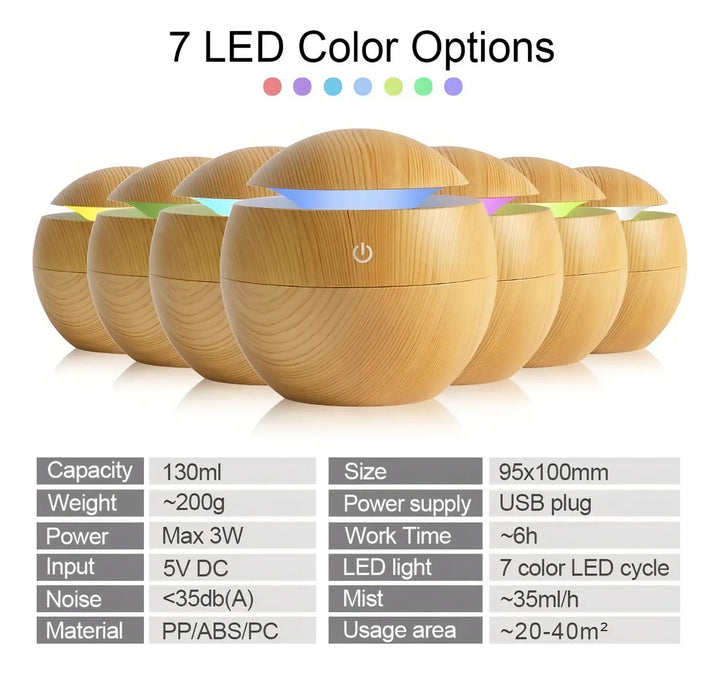 Humidificador Ultrasónico Qatar Shop 3237 Madera Clara Con Difusor Aromático