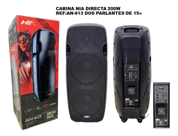 Cabina Parlante Bafle Sonido Música Potente Bluetooth Sd Usb Diseño 1