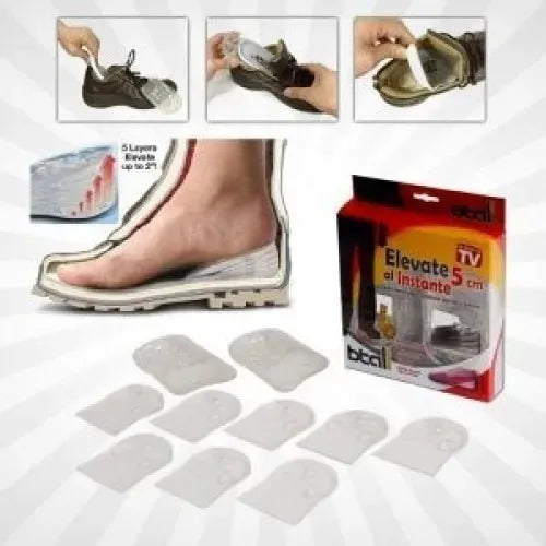 Plantillas Elevadoras BTALL Gel Aumento Estatura 5cm Graduables