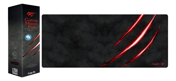Pad Mouse Extralargo 70x30 Cm Goma Hv-mp860 Havit Negro Negro/rojo Fnatic
