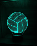 Lámpara De Noche Led 3d Balon Voleibol Regalo Holograma - Negro