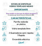 Estufa De Empotrar Vidrio Templado Negro Gas Propano 5890