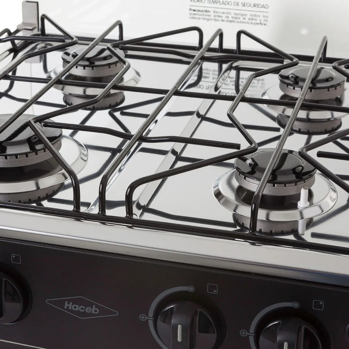 Estufa De Mesa Avellana V Gas Natural Negra Haceb Color Negro