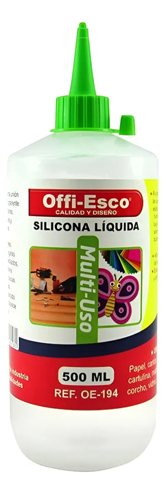 Silicona Liquida 500ml Offi-esco X3 Unidades Transparente