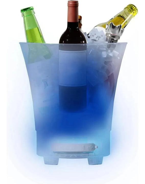 Parlante Bafle Portatil Hielera Cubeta Luces Bluetooth Usb Blanco