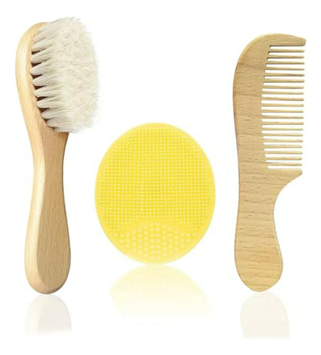 Set De Cepillo Y Peine Para Bebés | Cerdas De Cabra Suaves |