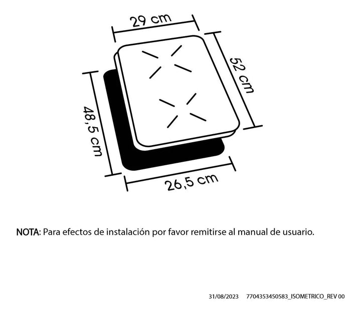 Estufa De Empotrar Inducción Negra 30cm Eléctrica 220v Haceb Negro