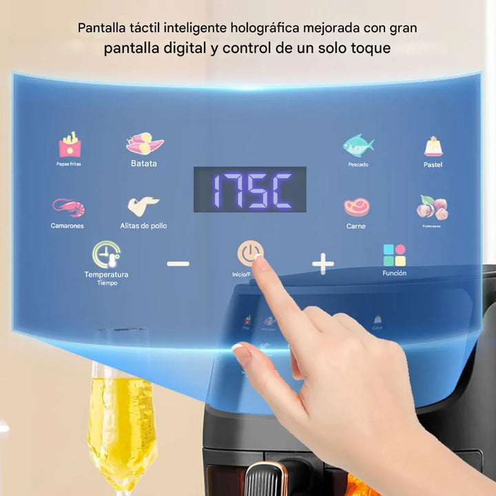 Freidora Olla Aire Caliente Sin Aceite Air Fryer 10 Litros Negro