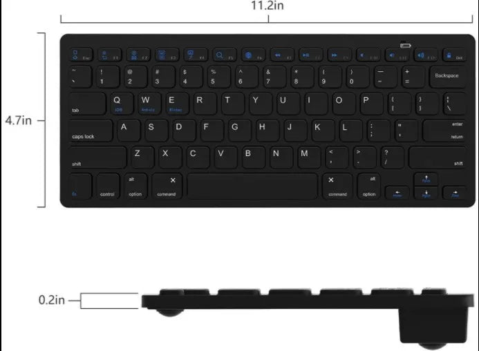 Teclado Bluetooh Recargable Inalambrico Tablet Celular Pc Teclado Multicolor