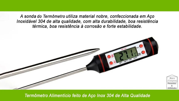 Termómetro Digital Cocina Barbacoa + Batería Color Negro