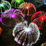 2 Luces Solares De Medusas Lámparas De Fibra Óptica Inalámb Multicolor