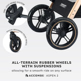 Cochecito 2 En 1 Accombe Convertible Todo Terreno Con Moises Gold