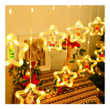 Cortina Luces Navideñas Estrellas Figuras Navidad 3mts Transparente