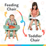 Silla Alta 4 En 1 Para Bebé Ajustable Con Bandeja Gris