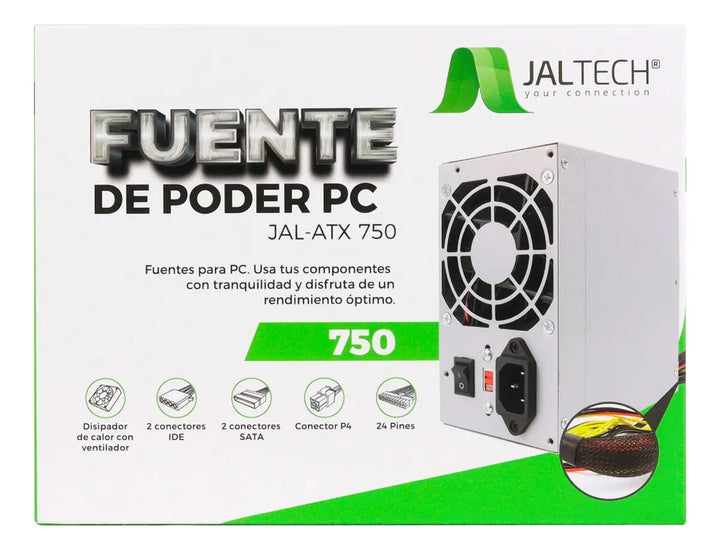 Fuente Poder Pc 230w Conector P4 24 Pines X2 Sata Ventilador Diseño