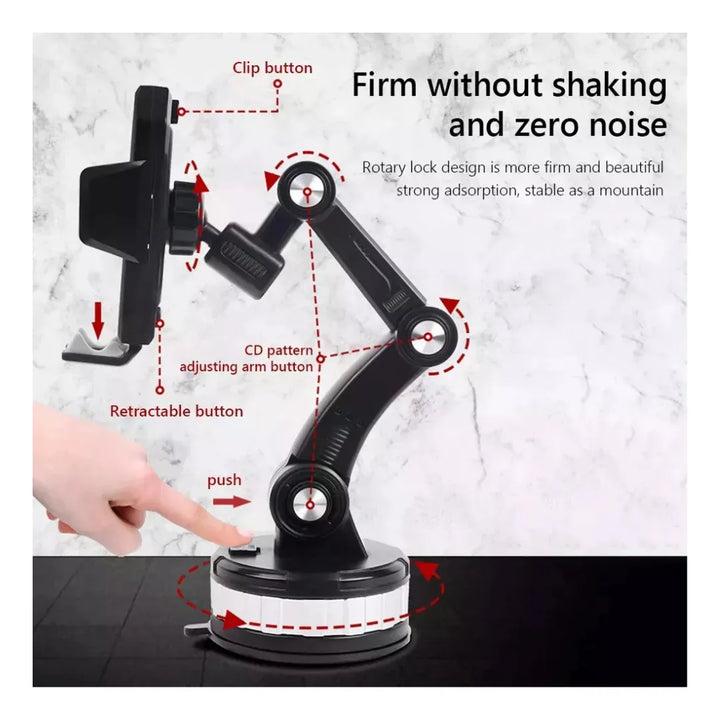 Soporte Dr 005 Para Celular, Carro Chupa Extensor Negro