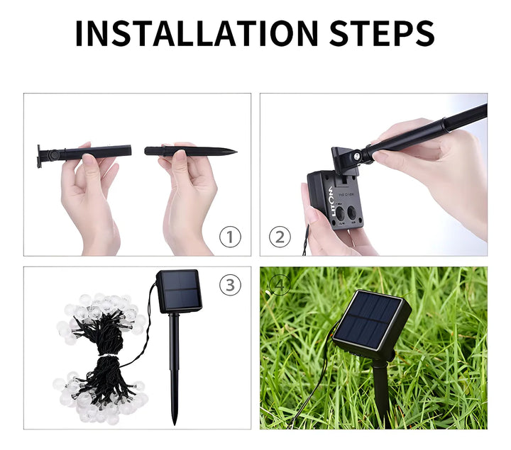 Guirnalda 50 Luces Exterior Usb Con Panel Solar + Control Color de las luces Cálida