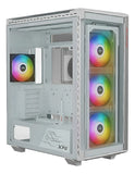 Xpg Gabinete Gamer Battlecruiser Ii St E-atx 4 Fan Argb Cristal Templado Blanco Battlecruiseriist-whcww