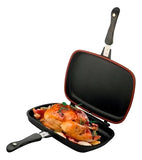 Sartén Doble Parrilla Dessini Italiana Antiadherente 36 Cm Color Negro