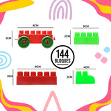 Combo 2 Sets de Armotodo x 72 Bloques C/U – 144 Piezas en Total, Colores Surtidos, Estimula Creatividad y Desarrollo Infantil, Incluye Tulas con Cremallera para Fácil Transporte