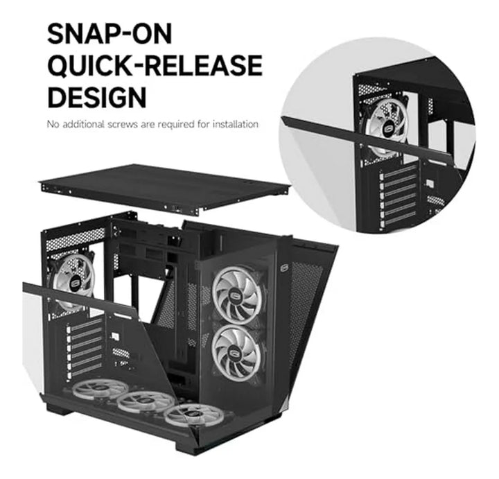 Caja Pc Gaming Pccooler C3t500 Argb Con 6 Ventiladores Rgb