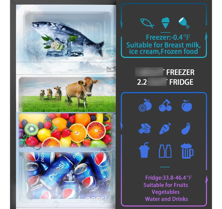 Mini Refrigerador 3.2 Pies Cúbicos 2 Puertas Plateado