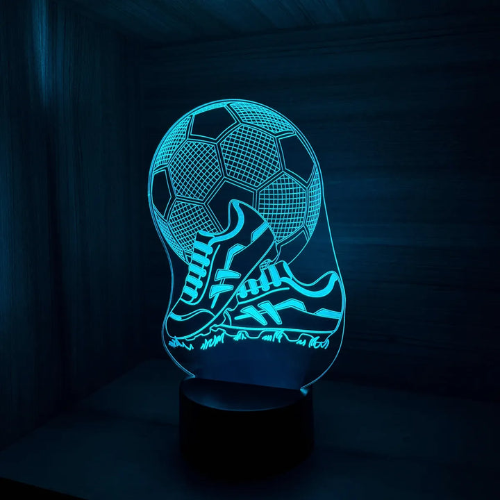 Lámpara Led Guayos Balón Fútbol Holograma Decoración Regalo - Negra