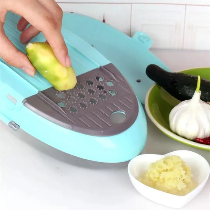 Cortador Rallador De Verduras Mandolina Ovalada 6 En 1