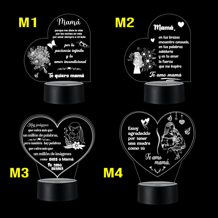 Lámpara De Noche Regalo Para Mama Decoración Día De La Madre - Negra