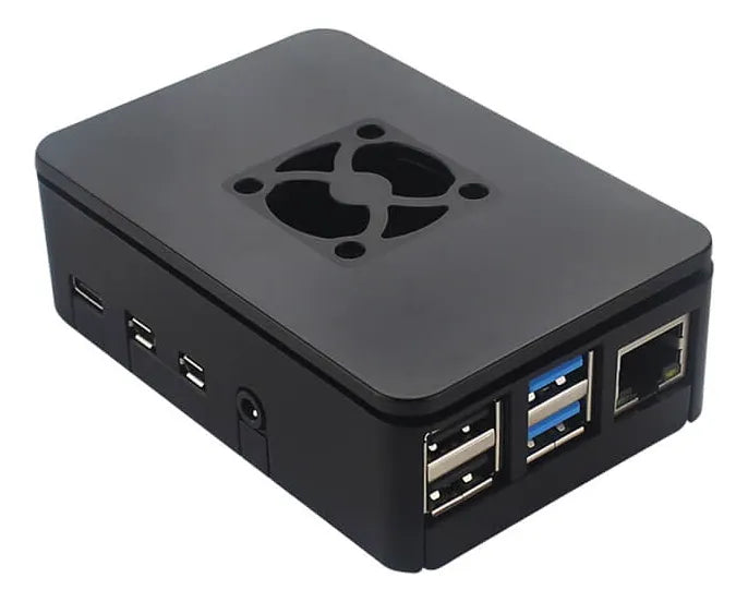 Caja O Case Para Raspberry Pi 4 B Negro Con Ventilador