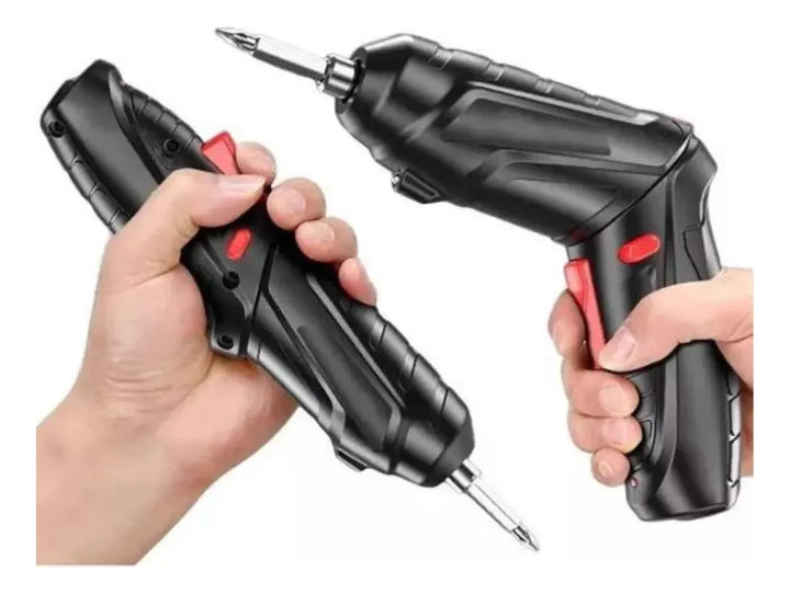 Taladro Atornillador Eléctrico Kit Destornilladores Ligero Negro