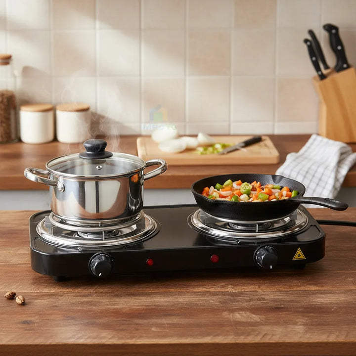 Fogon Eléctrico 2 Puestos Estufa 5 Niveles De Temperatura