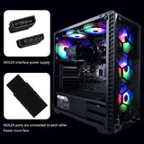 Ventiladores Ds Led Rgb 6 Unidades 4.724 Negros.