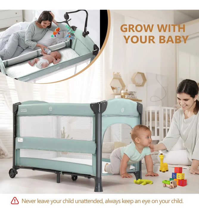 Cama De Noche 3 En 1 Para Bebé Con Colchón Y Bolsa De Transp