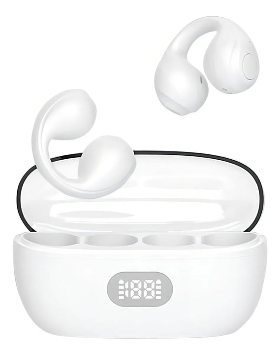 Audífonos Conducción Ósea De Clic Inalámbricos Bluetooth Color Blanco